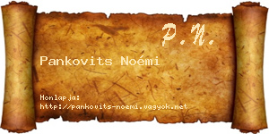 Pankovits Noémi névjegykártya